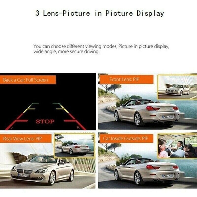 1080P 4" Dual Lens HD Dash Cam with Rearview Camera, G Sensor, and Night Vision