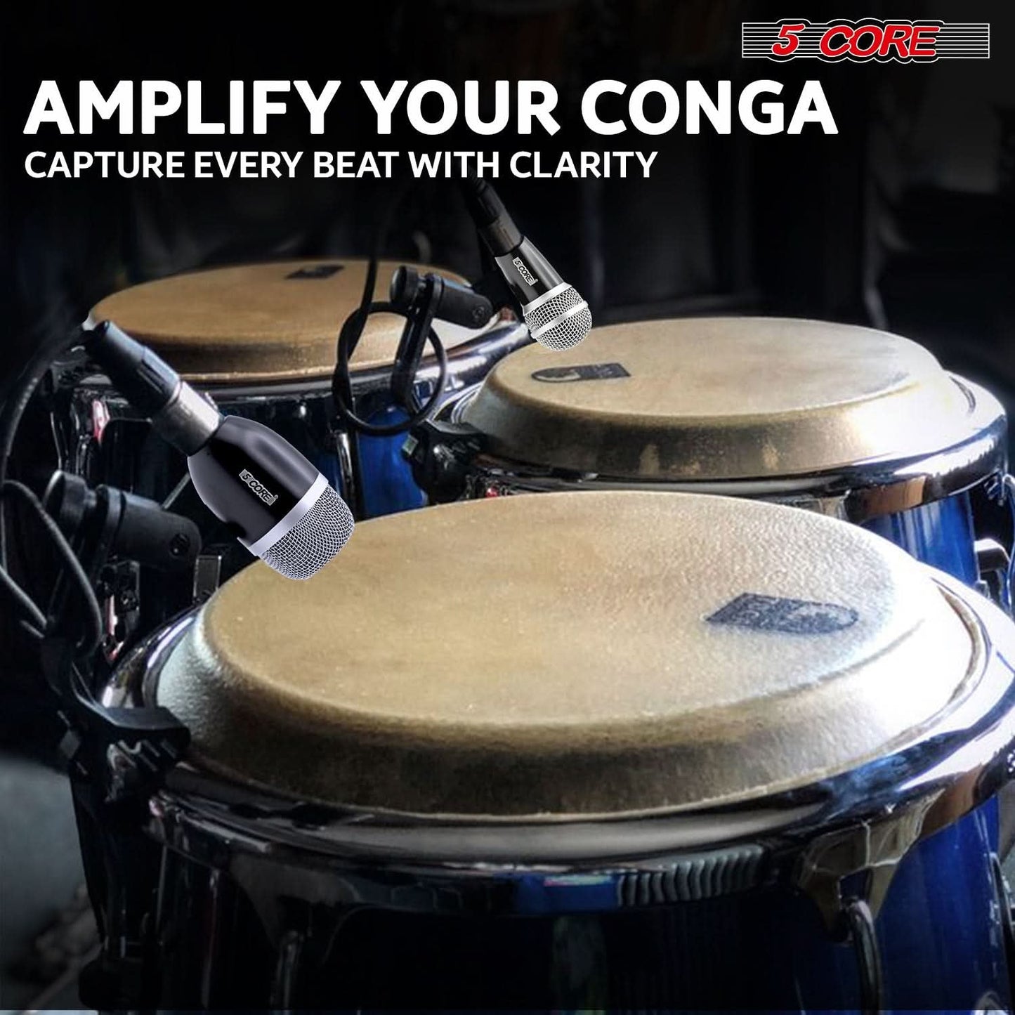 5Core Conga Mic Snare Tom Microphone Drum Kit Condenser XLR Instrument