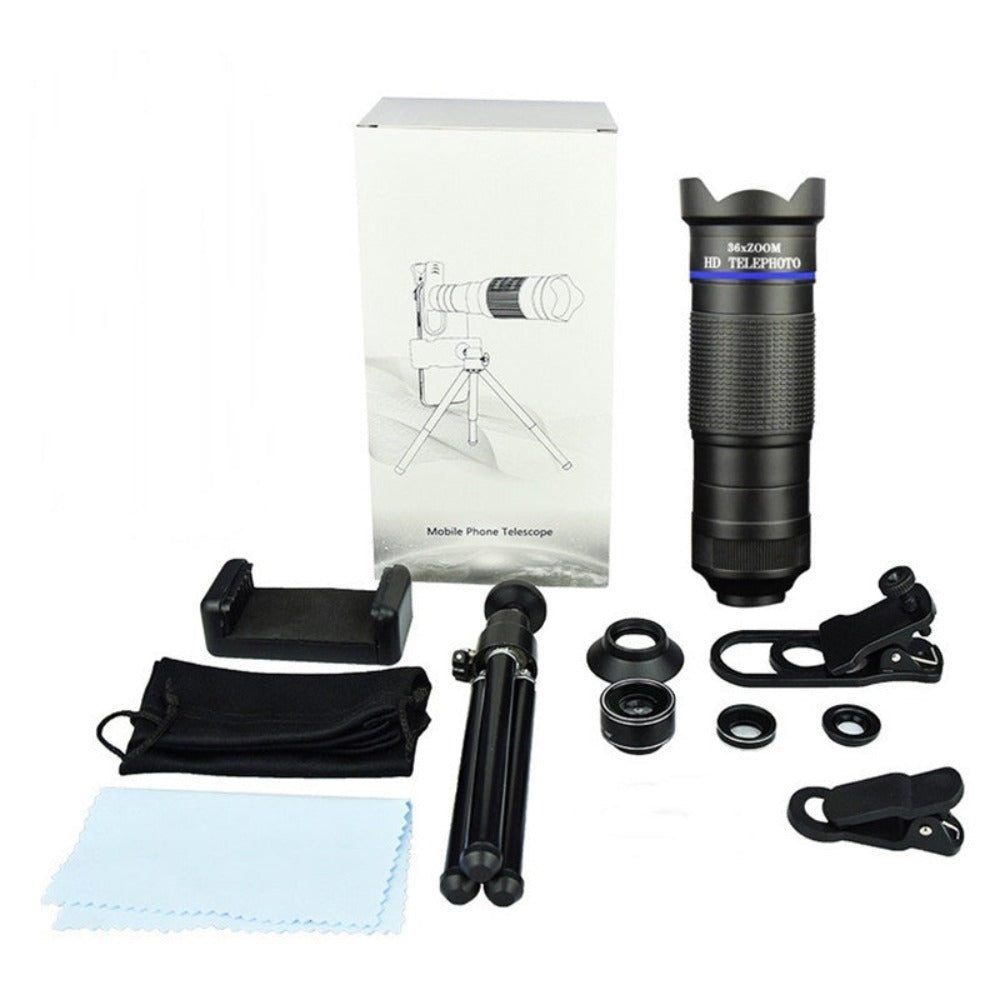36X Mobile Phone Zoom Lens Kit with Tripod and Extra Lenses