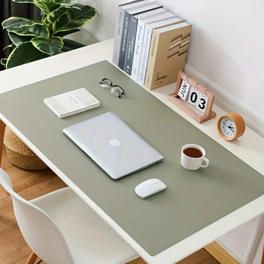 2026 1pc Large Faux Leather Mouse Pad, Non-Slip Waterproof Desk Pad