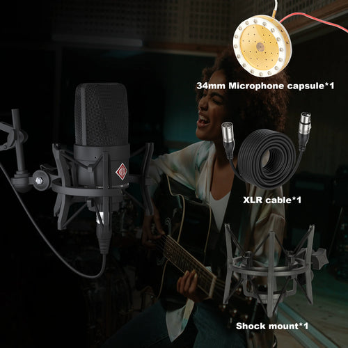 AMX 103 XLR Condenser Microphone 48V Phantom Power Mic for Audio