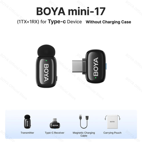 BOYA Mini Wireless Lavalier Lapel Microphone for iPhone iPad Android