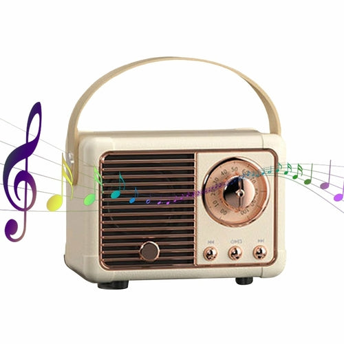 Compact Retro Bluetooth Speaker with FM Radio