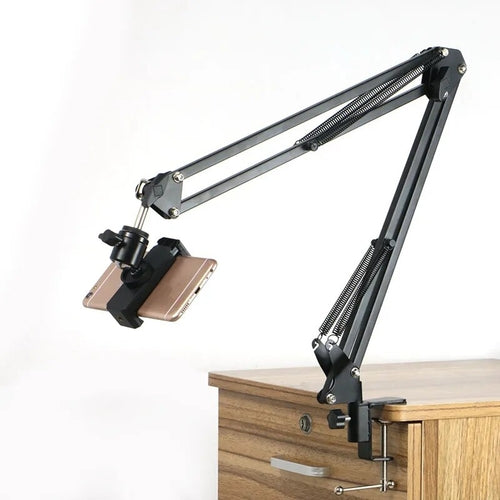 Overhead Tripod for Phone with Ring Light Desktop Cellphone Bracket