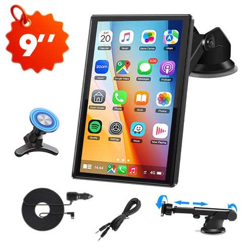 7/8/9'' Support Orientation & Portrait Car Mirror Radio Wireless