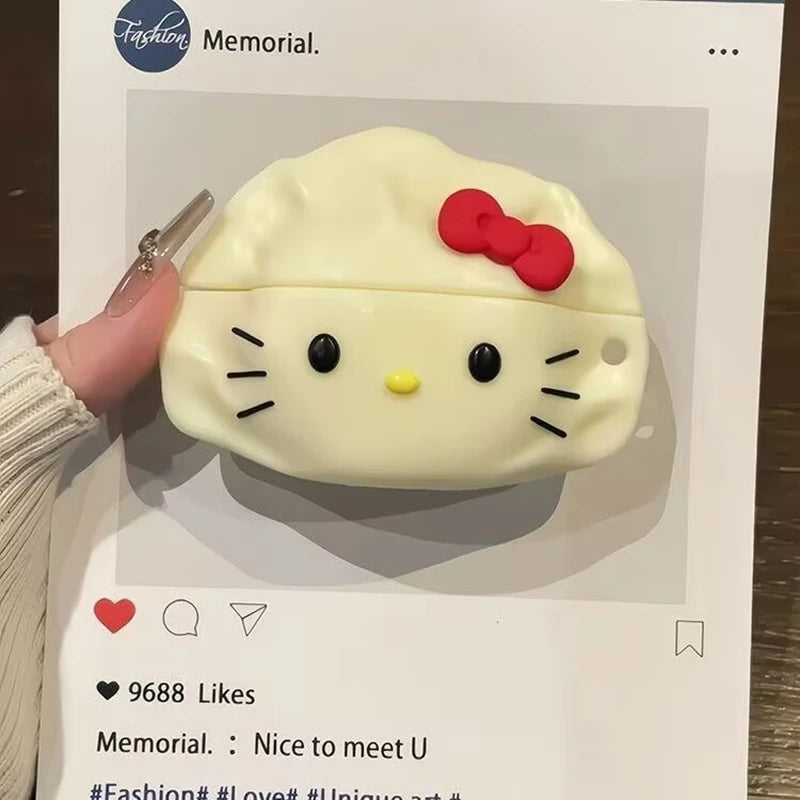 3D Dumpling Cat Earphone Ear Bag Case For Apple Airpods Pro 3 2 1 4