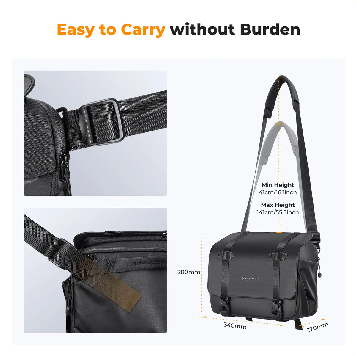 K&F CONCEPT 10L Camera Sling Bag Shoulder Backpack Photography