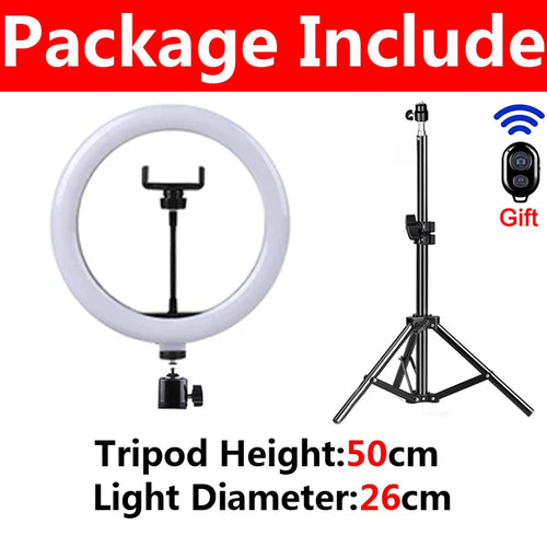 33cm LED Selfie Ring Light Photography Lights Warm Cold Lamp With