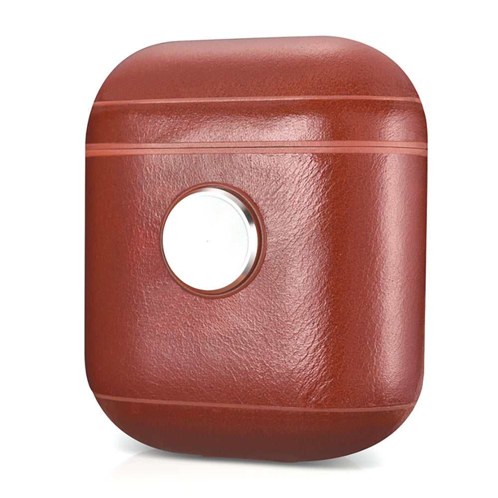 Red Leather Chic AirPods Case with Gyro Box Design