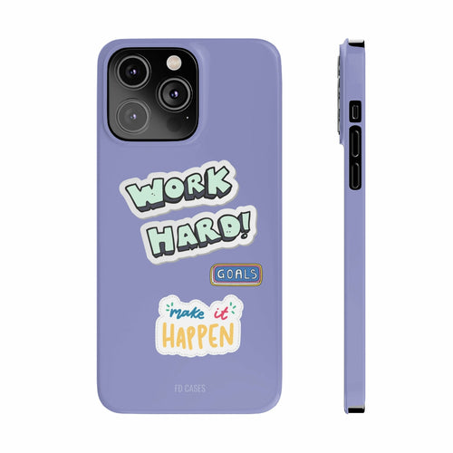 Work Hard Slim Glossy iPhone 14 Case with Wireless Charging Support