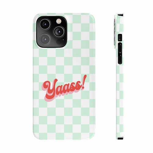 Yaass Retro Slim Glossy iPhone 14 Case with Wireless Charging Support