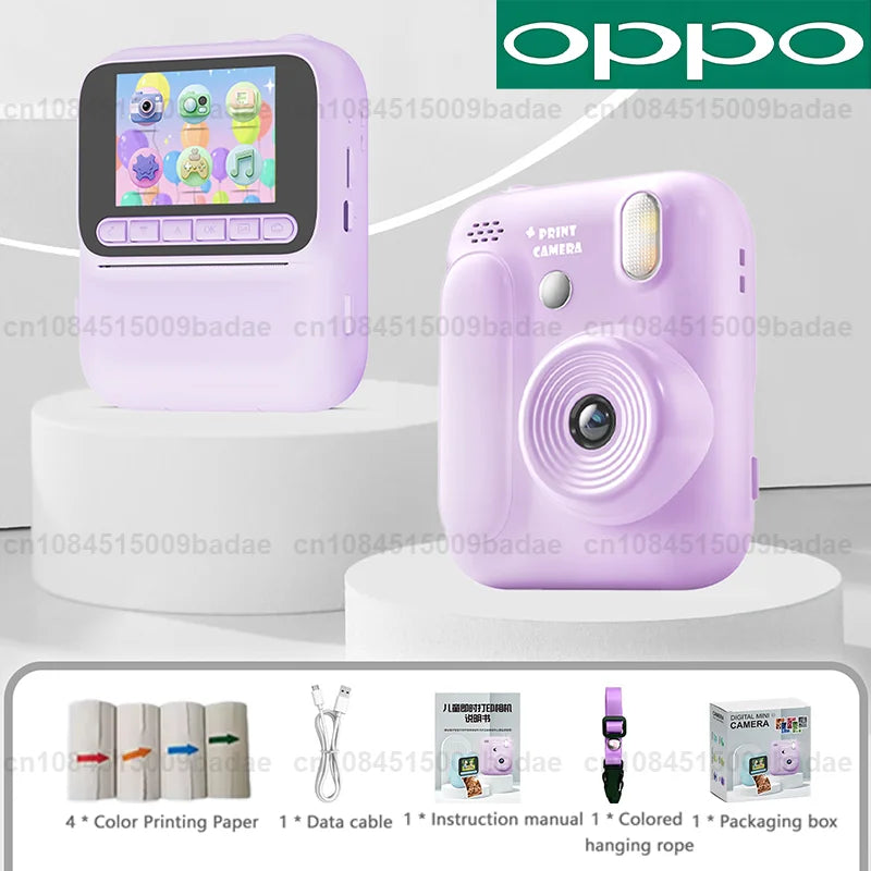OPPO Kids Instant Camera – 1080P Video, Thermal Print, 32GB, Games & Music