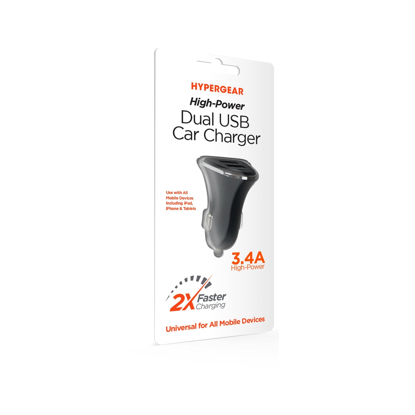 HyperGear Hi Power Dual USB Car Charger 3.4A Fast Charging