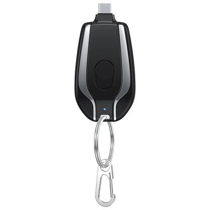 Portable Keychain Charger 1500mAh Wireless Mini Battery Pack Fast Charging Backup Power Bank Type-C For iPhone Android Devices