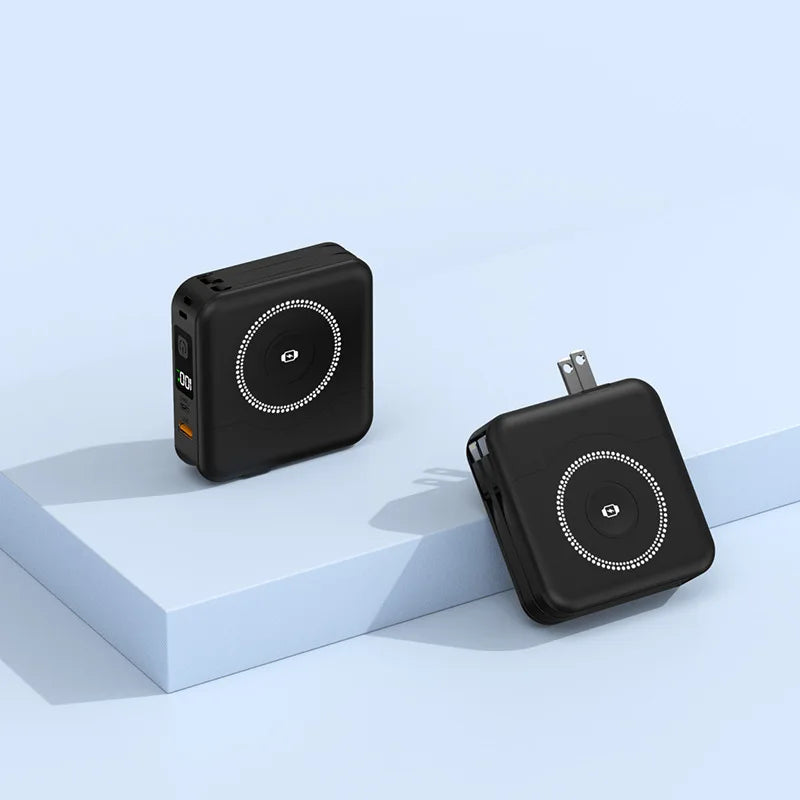 6 in 1 15W Magnetic Wireless Power Bank 22.5W Fast Charging Wall Charger for iPhone iwatch Samsung Powerbank with AC Plug Cable