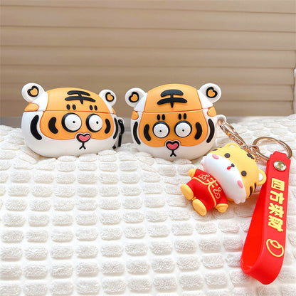Playful Tiger Inspired Wireless Earbuds Case