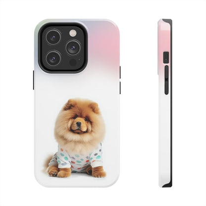 Fluffy Chow Chow Dog Tough Case for iPhone with Wireless Charging