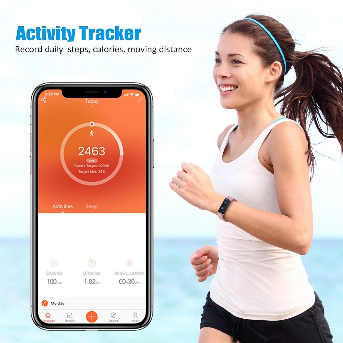 SmartFit Slim Activity Tracker Watch with Interchangeable Bands