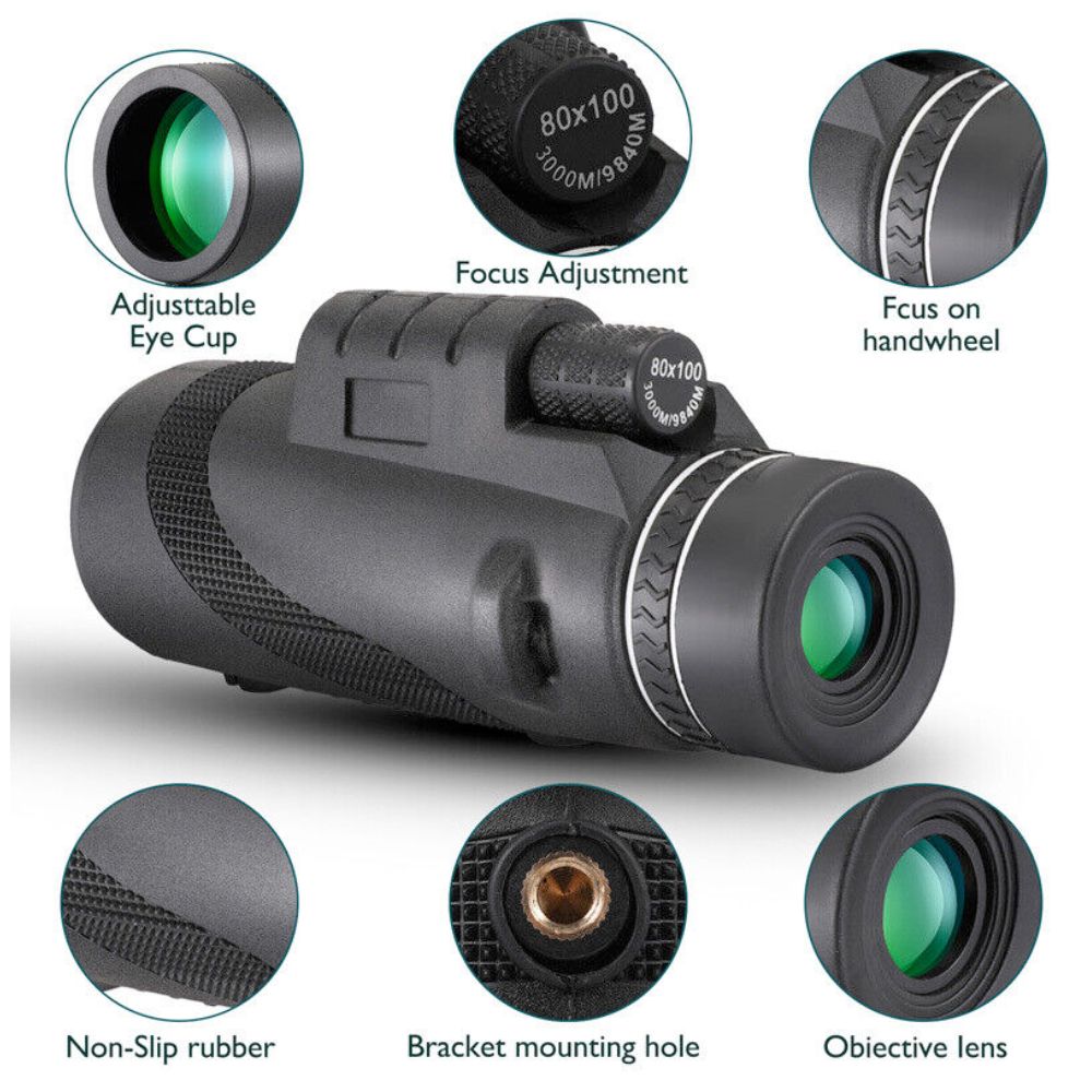 HD Monocular Telescope with Tripod and Smartphone Holder