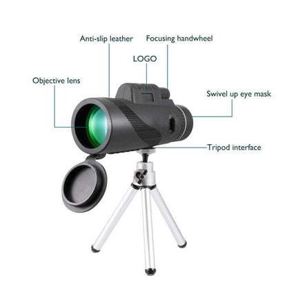 HD Monocular Telescope with Tripod and Smartphone Holder