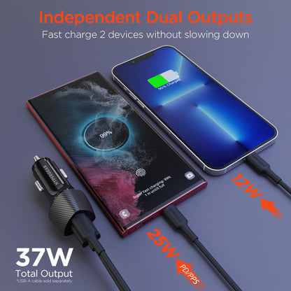 HyperGear SpeedBoost 45W PD Dual Output Car Charger for Multiple