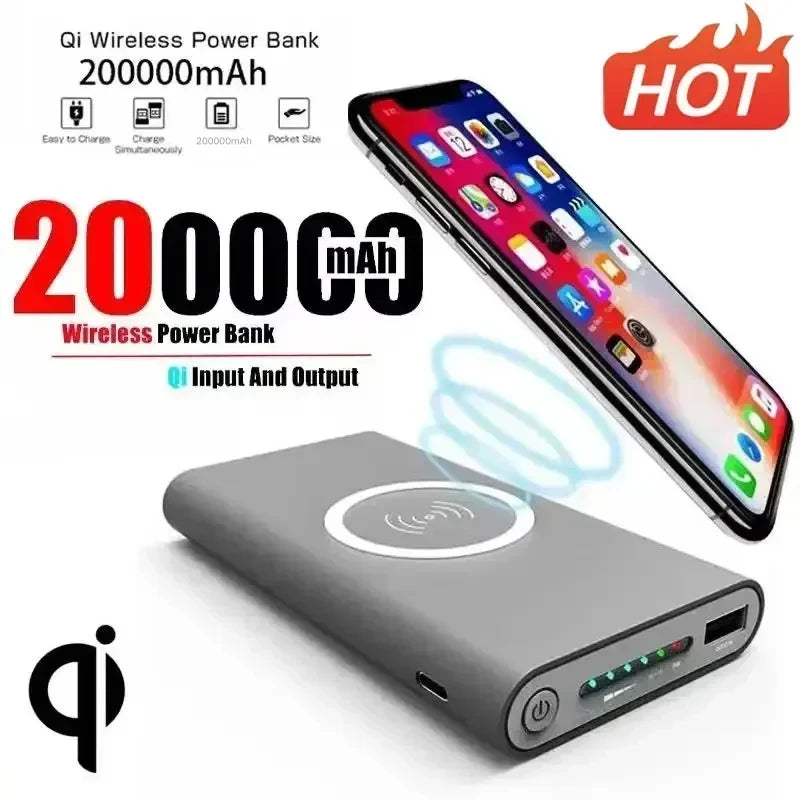 Xiaomi 200000mAh Magnetic Wireless PowerBank 120W Fast Charge PowerBank Ultra-Large Capacity External Battery For Iphone Samsung