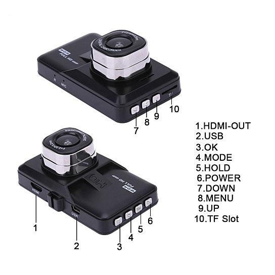 Black Box 1080P HD Dash Cam with G Sensor and Loop Recording
