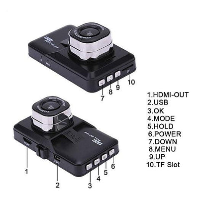 Black Box 1080P HD Dash Cam with G Sensor and Loop Recording