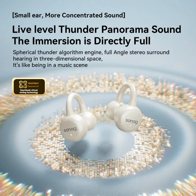 Sanag Z37 Open-Ear Bluetooth Earphones – AI Audio, Ear Clip Design, Sports-Ready