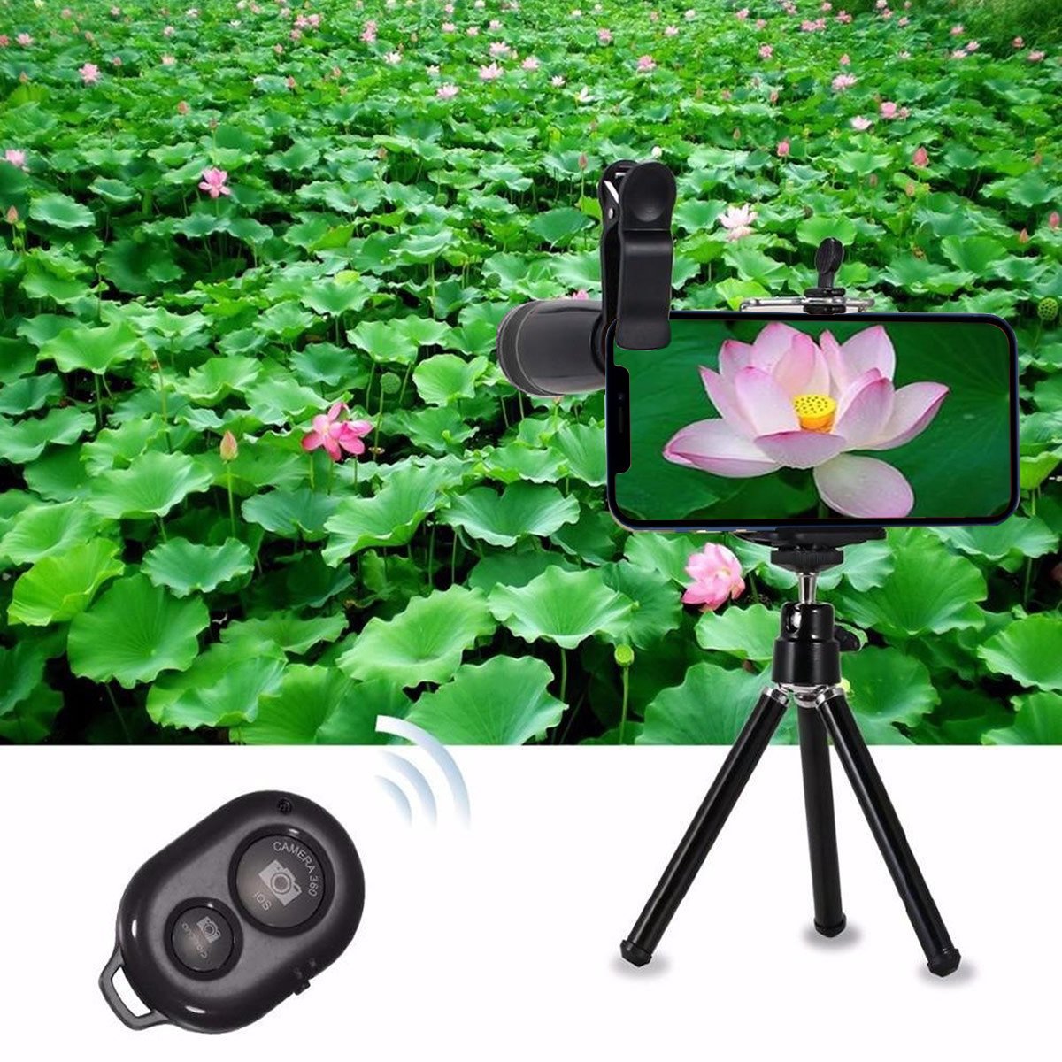 11 in 1 Smartphone Camera Lens & Selfie Kit Zoom Light Tripod & More