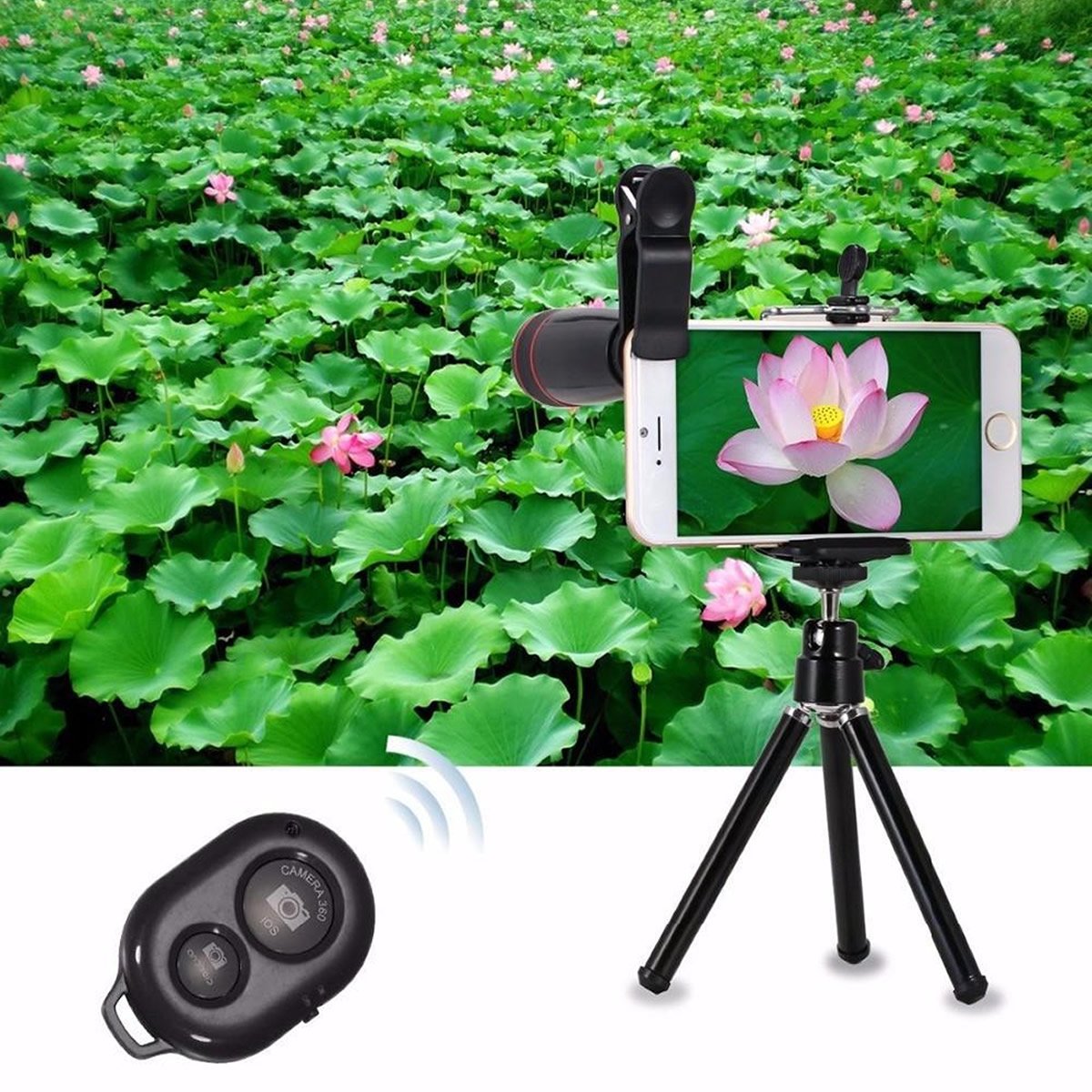 11 in 1 Smartphone Camera Lens & Selfie Kit Zoom Light Tripod & More