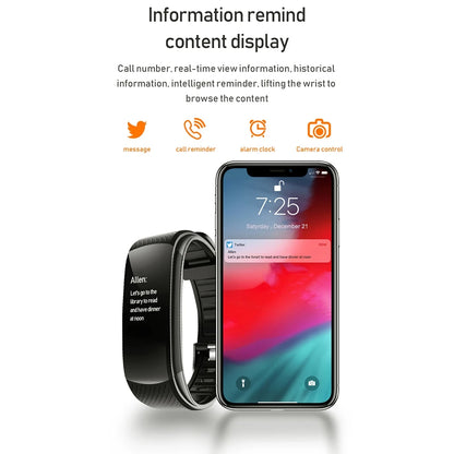 FLLF Fitness Bracelet Blood Pressure Measurement Pedometer Smart Band Heart Rate Monitor Waterproof Health Tracker Watch A