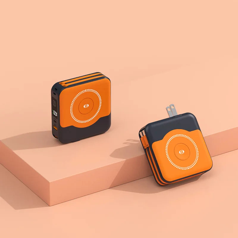 6 in 1 15W Magnetic Wireless Power Bank 22.5W Fast Charging Wall Charger for iPhone iwatch Samsung Powerbank with AC Plug Cable