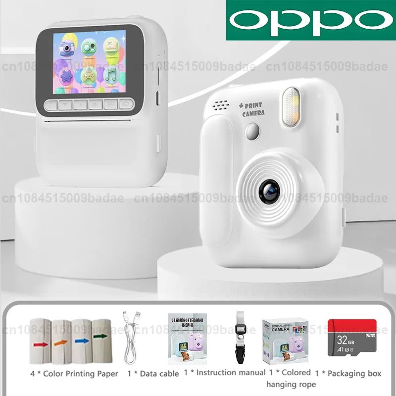 OPPO Kids Instant Camera – 1080P Video, Thermal Print, 32GB, Games & Music