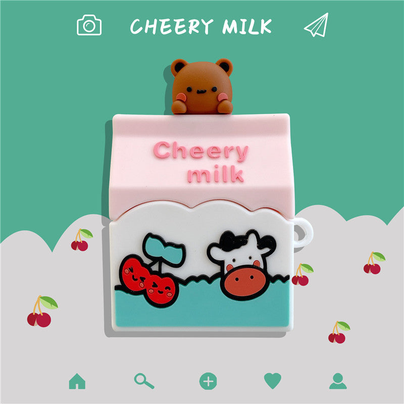 Protective Soft Shell Adorable Cartoon Cow & Bear AirPods Case