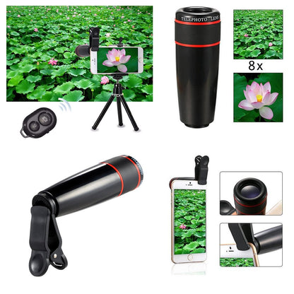 11 in 1 Smartphone Camera Lens & Selfie Kit Zoom Light Tripod & More