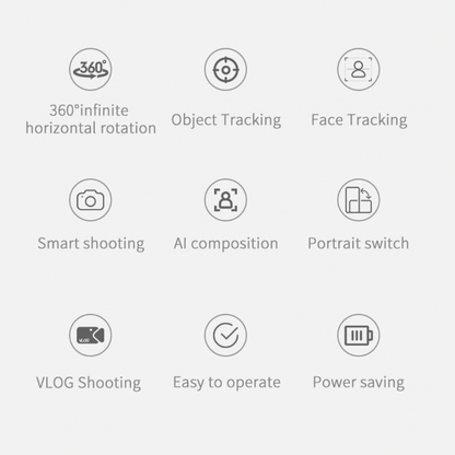 Revolving Auto Tracking Selfie Holder with 360° Rotation & Face Recognition