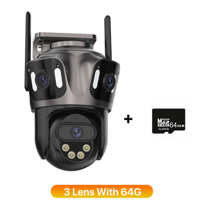 4K Dual-Lens Outdoor WiFi Camera – AI Human Detection, PTZ, IP66 Waterproof, iCSee App