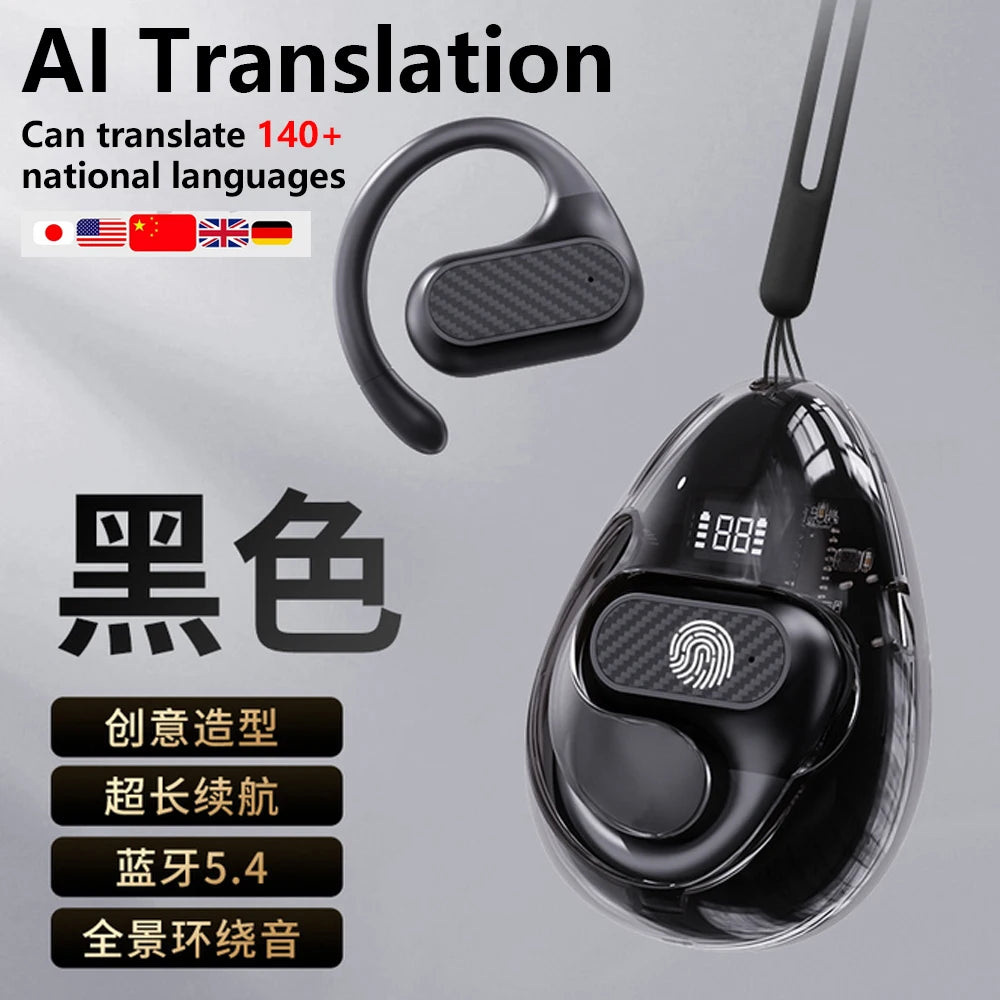 Choice HYUNDAI Openair5 AI Bluetooth Translation Earphones Hanging Ear Type AI Intelligent 100+ languages Meeting Earphone Gift