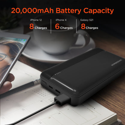 Hypergear 20000mAh 20W PD + USB Power Bank Black (15458-HYP)