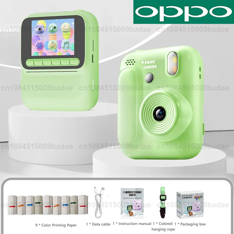 OPPO Kids Instant Camera – 1080P Video, Thermal Print, 32GB, Games & Music