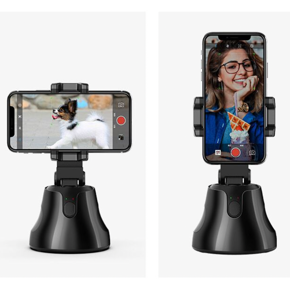 Revolving Auto Tracking Selfie Holder with 360° Rotation & Face Recognition