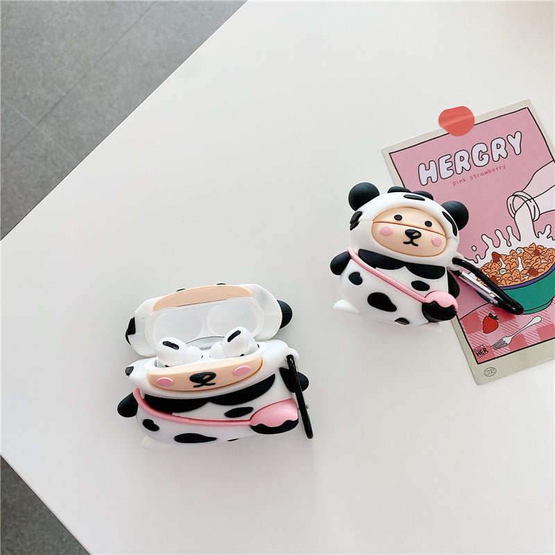 Bear Cow Bluetooth Wireless Earphone Case for AirPods 1 2 3 and Pro