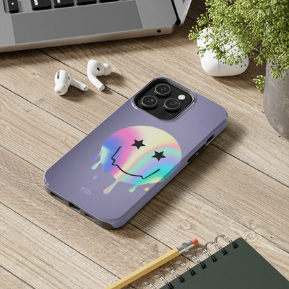 Happy Face with Stars Tough iPhone Case with Wireless Charging