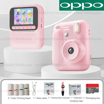 OPPO Kids Instant Camera – 1080P Video, Thermal Print, 32GB, Games & Music