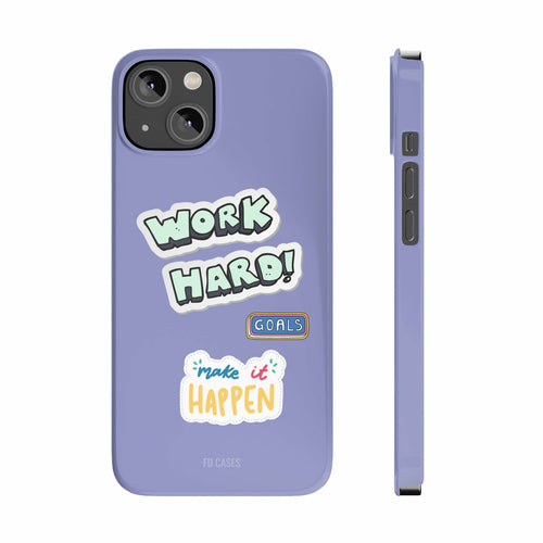 Work Hard Slim Glossy iPhone 14 Case with Wireless Charging Support
