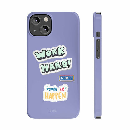 Work Hard Slim Glossy iPhone 14 Case with Wireless Charging Support