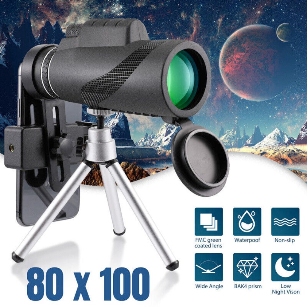 HD Monocular Telescope with Tripod and Smartphone Holder