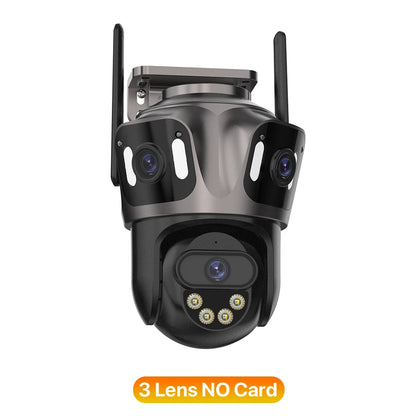 4K Dual-Lens Outdoor WiFi Camera – AI Human Detection, PTZ, IP66 Waterproof, iCSee App