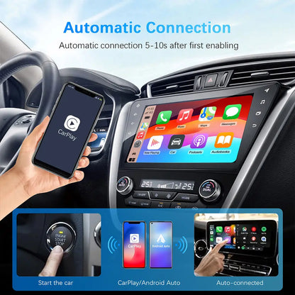 2-in-1 AI Car Adapter – Wired to Wireless CarPlay & Android Auto, WiFi Smart Dongle, Plug & Play